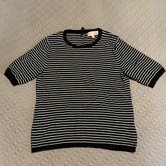 Philosophy quarter sleeve stripped sweater - Picture 2 of 4